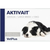 Aktivait Medium and Large Breed, 60 tablete, Susține Funcția Cerebrala la C&acirc;ini, Vetplus