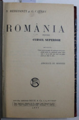 ROMANIA PENTRU CURSUL SUPERIOR de S. MEHEDINTI si G. VALSAN , 1933 foto