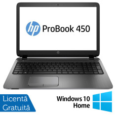 Laptop Refurbished HP ProBook 450 G3, Intel Core i3-6100U 2.30GHz, 8GB DDR3, 256GB SSD, DVD-RW, 15.6 Inch, Tastatura Numerica, Webcam + Windows 10 Hom