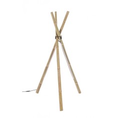 Lampadar bambus natur cu led Arusha 51 cm x 47 cm x 109 h