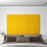 vidaXL Panouri de perete 12 buc. galben 60x30 cm catifea 2,16 m&sup2;