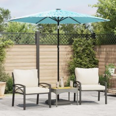 vidaXL Umbrelă soare de grădină st&acirc;lp din oțel, albastru 223x223x213cm