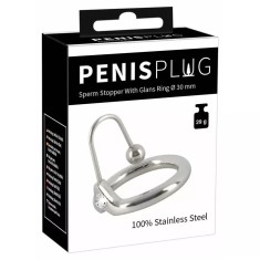 Inel penis cu bila metalica Penis Plug "Thrilling Sperm Stopper" Argintiu