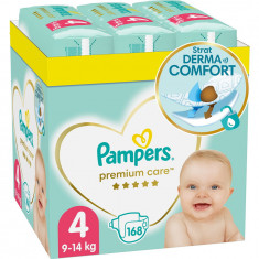 Scutece Pampers Premium Care XXL Box Marimea 4, 9-14 kg, 168 buc