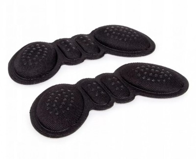 Set 2 branturi adezive pentru calcaie, spuma si poliester, 9.8 x 3.6 cm, grosime 7 mm, negru foto