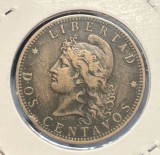 Moneda 2 Centavos Argentina 1885