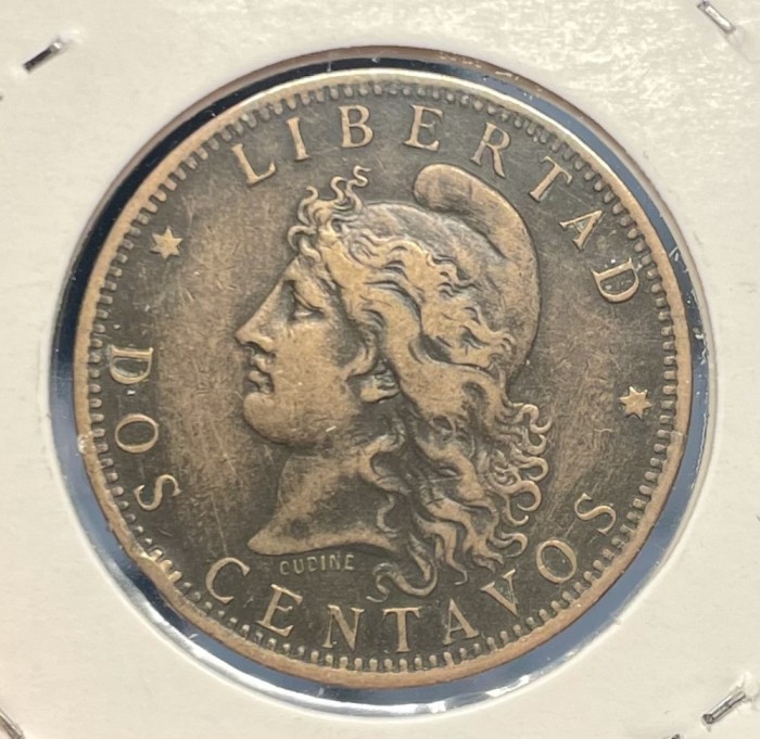 Moneda 2 Centavos Argentina 1885