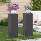 VidaXL Suporturi plante pilon exterior 2 buc. negru 24x24x75 cm oțel