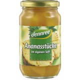 Bucati de Ananas in Suc de Ananas Bio 350 greme Dennree