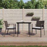 Gossi scaune de gradina cu perne 2 buc. maro 56,5x57x83 cm poliratan