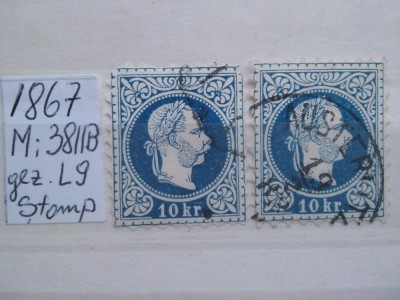 1867- Austria-Mi=38IIB-2 val.-stamp.-Mi=118$ foto