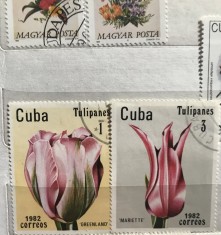 (B ) Timbre serii Straine Flora Flori Cuba