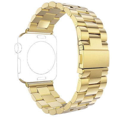 Curea metalica compatibila Apple Watch, 42mm, Auriu foto