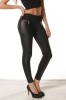 A687-1 Pantaloni casual mulati accesorizati cu vinil elastic, L/XL, M/L, S, S/M