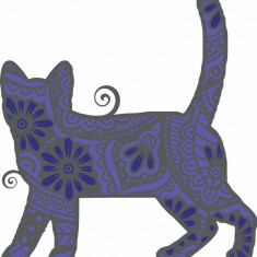 Sticker decorativ, Mandala, Albastru, 60 cm, 4911ST-1
