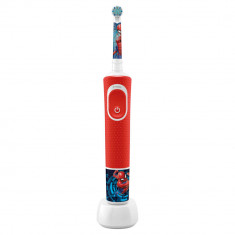 Periuta de dinti electrica Oral-B Vitality Spiderman 80365841 pentru copii, Curatare 2D, 2 programe, 1 capat, 4 stickere incluse, Rosu