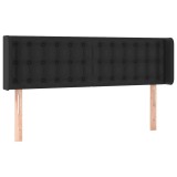 Cumpara ieftin Tablie de pat cu aripioare negru 147x16x78/88cm piele ecologica