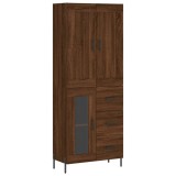 Dulap inalt, stejar maro, 69,5x34x180 cm, lemn compozit