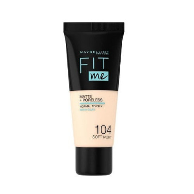 Fond de ten, Maybelline, FIt Me Matte Poreless, 104 Soft Ivory, 30 ml foto