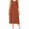 Rochie midi pentru femei The Drop Ana, decolteu in V, maro, XXL - OUTLET