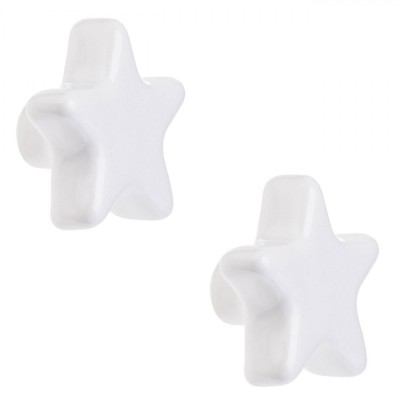 Set M&amp;acirc;nere Ceramice, Model Stele, Culoare Albă, 2 Bucăți foto
