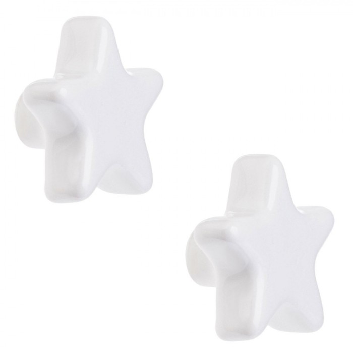 Set M&acirc;nere Ceramice, Model Stele, Culoare Albă, 2 Bucăți