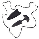 Cumpara ieftin Cutit tactic de vanatoare IdeallStore&reg;, Tiny Spike, 7.5 cm, negru, teaca cu lant inclusa