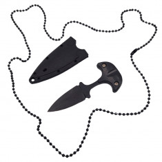 Cutit tactic de vanatoare IdeallStore®, Tiny Spike, 75 cm, negru, teaca cu lant inclusa