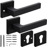 Maner de usa interior Ruhhy, negru mat, universal, cu rozete