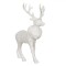 Figurină Decorativă Crăciun, Model Cerb, Glitter Alb, Blană Albă, 27 cm, Plastic