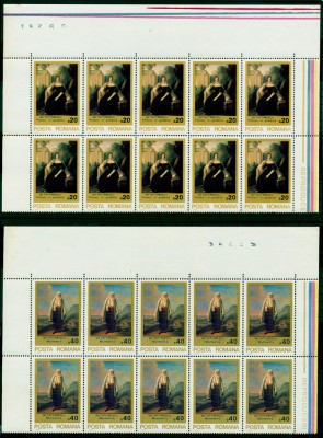 1979 LP982 Paintings by Gheorghe Tattarescu, 1818-1894 x10 MNH Mi: RO 3595 foto