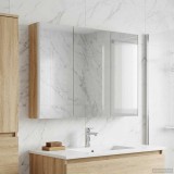 vidaXL Dulap cu oglindă pentru baie Stejar Sonoma 103,5 x 15,5 x 70 cm 889273