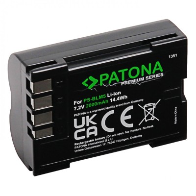 Acumulator Patona Premium 2000mAh compatibil BLM1 BLM5 E1 E3 E5 E300 E330 E500 E510 E520 C-8080 C-7070 C-5060 replace Olympus-1351 foto