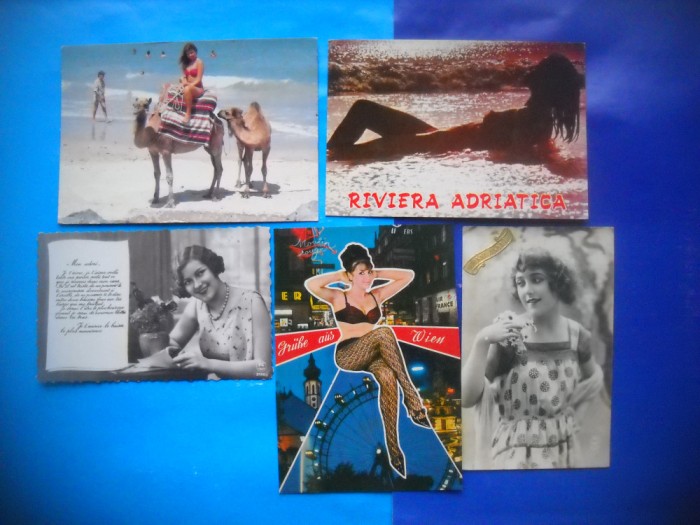 HOPCT LOT NR 1039 FEMEI...FEMEI.. -5 CARTI POSTALE-CIRCULATE