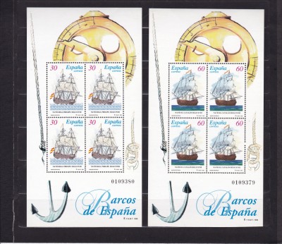 SPANIA 1996 AMBARCATIUNI BARCI DE EPOCA SPANIOLE BLOCURI MNH foto