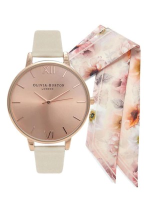 Ceas Dama, Olivia Burton, Vegan Friendly OBGSET51, Set cu Esarfa - Marime universala foto