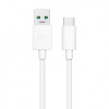 Cablu Date si Incarcare USB la USB Type-C Oppo A72 5G, DL129, 1 m, VOOC Flash Charge, Alb