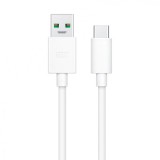 Cablu Date si Incarcare USB la USB Type-C Oppo Reno3 Pro 5G, DL129, 1 m, VOOC Flash Charge, Alb