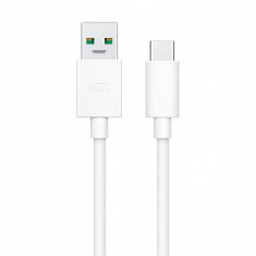 Cablu Date si Incarcare USB la USB Type-C Oppo Reno4 Z 5G, DL129, 1 m, VOOC Flash Charge, Alb