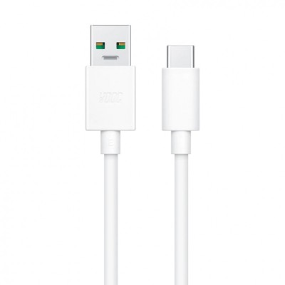 Cablu Date si Incarcare USB la USB Type-C Oppo Reno2 Z, DL129, 1 m, VOOC Flash Charge, Alb foto