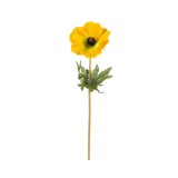 Floare decorativa artificiala, Anemona, Galben, 40 cm, ATU-089429, Oem
