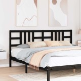 VidaXL Tăblie de pat, negru, 206x4x100 cm, lemn masiv de pin 817864