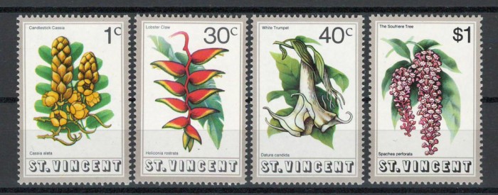 St Vincent 1972 Mi 316/19 MNH, nestampilat - Flori