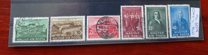 TS21 - Timbre serie Ungaria - Magyar posta 1938 Mi585 -590