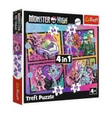 Cumpara ieftin Puzzle Trefl 4in 1 Monster High - O zi electrizanta, 207 piese