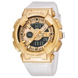 Cumpara ieftin Ceas barbatesc Smael Sport Digital Analog 5 ATM Alb Auriu