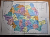 Harta administrativa republica socialista romania - anii &#039;70 - &#039;80 - 50/35 cm