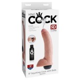 Dildo 9" Squirting Cock with Balls, Light
