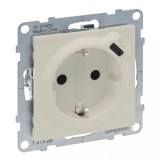 Priza schuko simpla 2P+T cu USB tip C Legrand Suno ivoar 721229