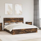 vidaXL Cadru de pat cu sertar cu headboard cu depozitare Lemn compozit 3409962